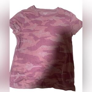 Athleta Women's Short Sleeve Pink Camo Tee